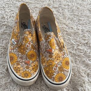 Vans Sunflower Slip-On Sneakers - Yellow and White